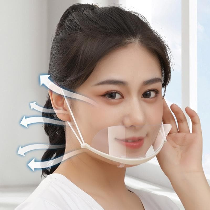 20Pcs Clear Plastic Catering Mask El Beauty Chef Waiter Protective Mask Reusable Visible Splash Proof Mask 20pcs