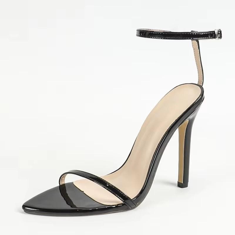 Liyke Fashion Design Double Buckle Strap High Heels Gladiator Sandals Women Summer Square Toe Party Dress Shoes Ladies Sandalias 36 black