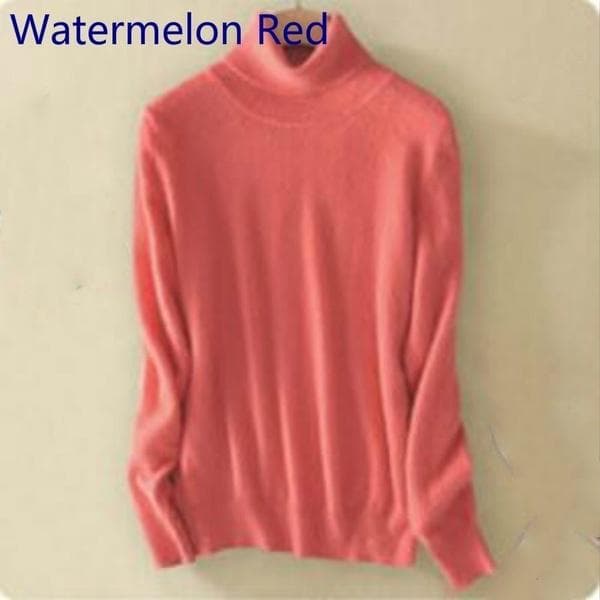 Wool Pure Cashmere Sweater Women's Knitted Turtleneck Cashmere Jumper Pullover Elasticity Pull Femme High Neck Knitting Sweaters Sweater S orange