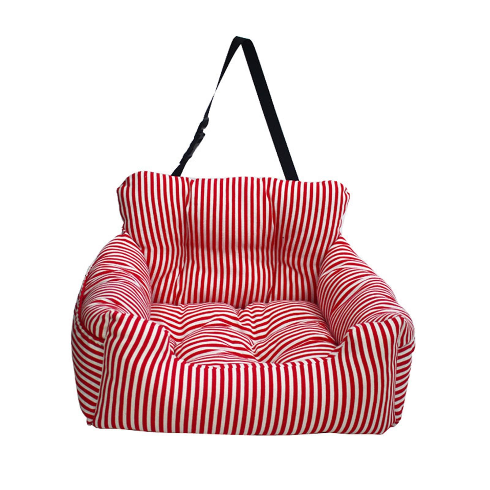 Car Seat Dog Bed Multifunctional Design Pet Sofa for Cars Home and All Seasons - Sturdy Safety Polyester red