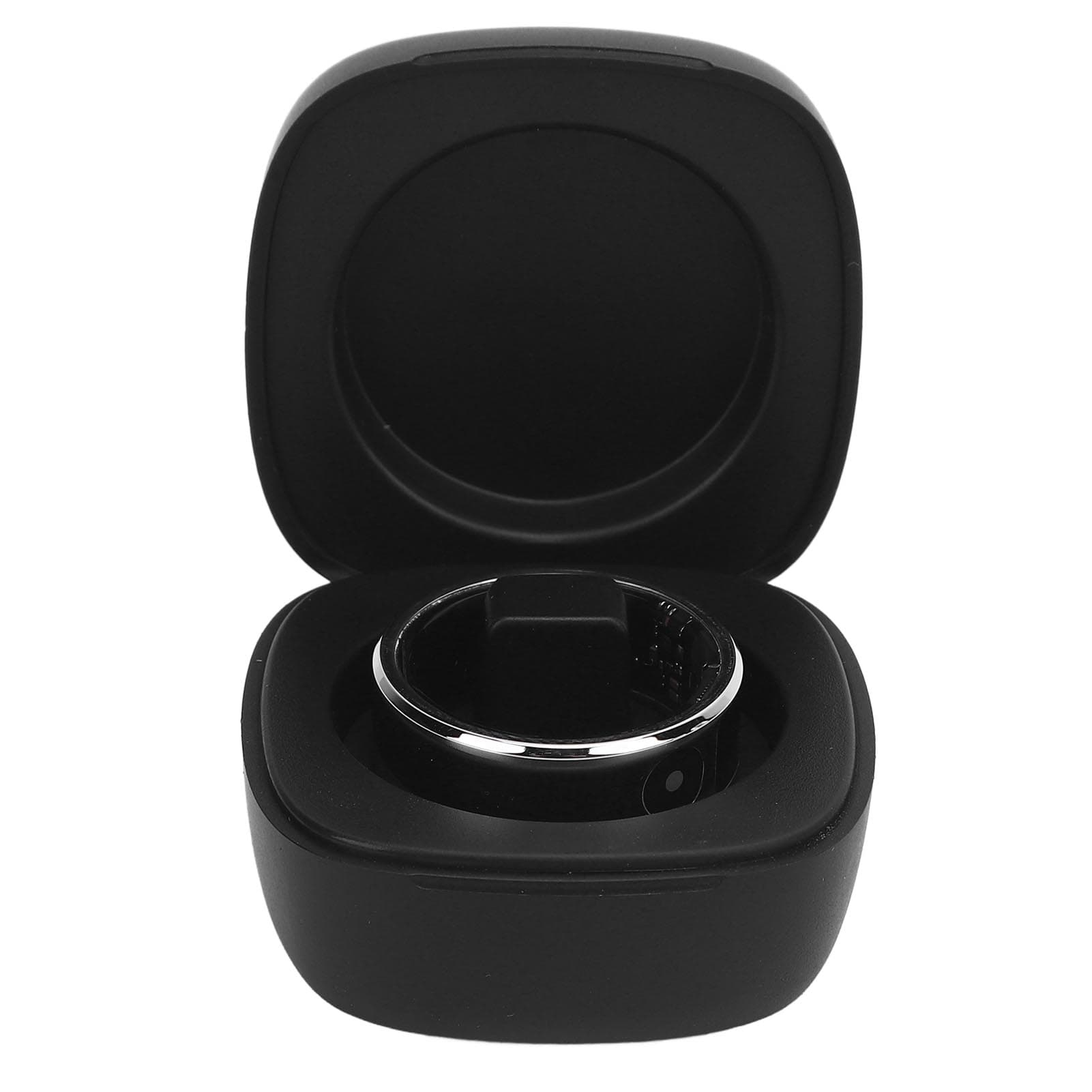 Smart Ring Silver Color Touch Screen Multi Modes 5ATM Water Proof APP Sleep Monitoring Ring Size 12 19.1mm / 0.75in silver