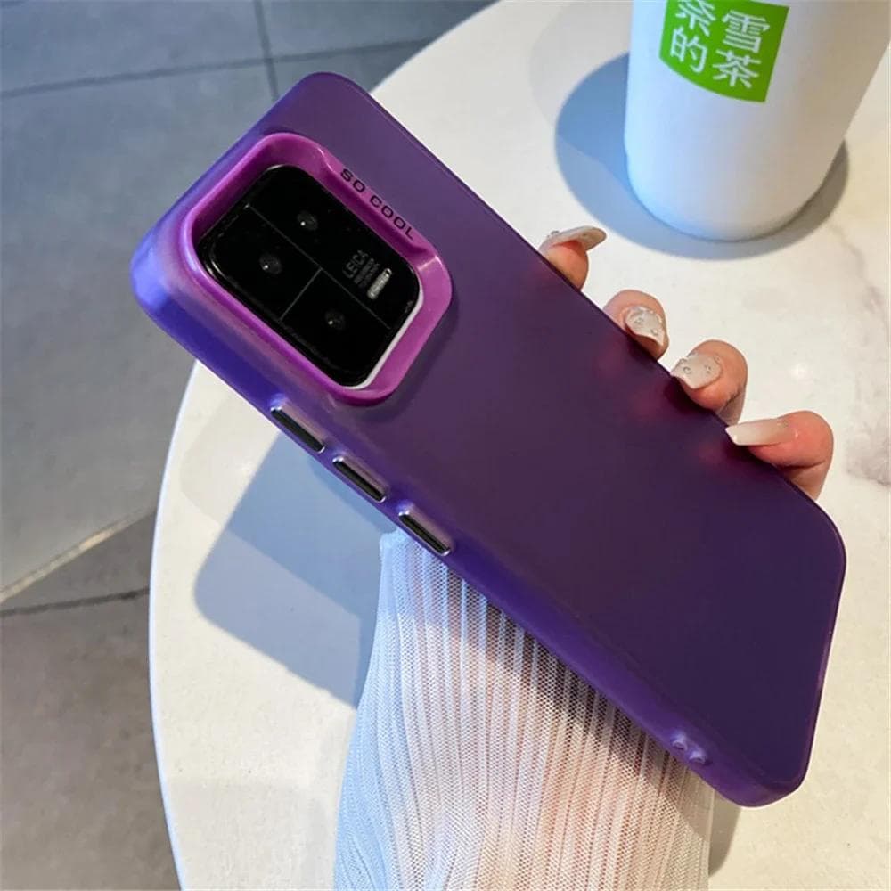For Xiaomi 13T 12T 11 13 14 Poco X6 F5 F4 F3 Pro Case Matte Laser Colorful Case For Redmi Note 13 12 pro Bumper Shockproof Cover Poco F3 purple