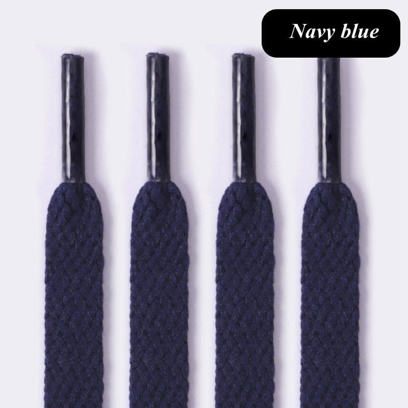 1Pair Flat Shoelaces 60-180cm for Sneakers 8mm Fabric Shoe Laces Color Shoe Lace Boot Laces for Shoes Classic Soft Shoestrings 100cm navy blue