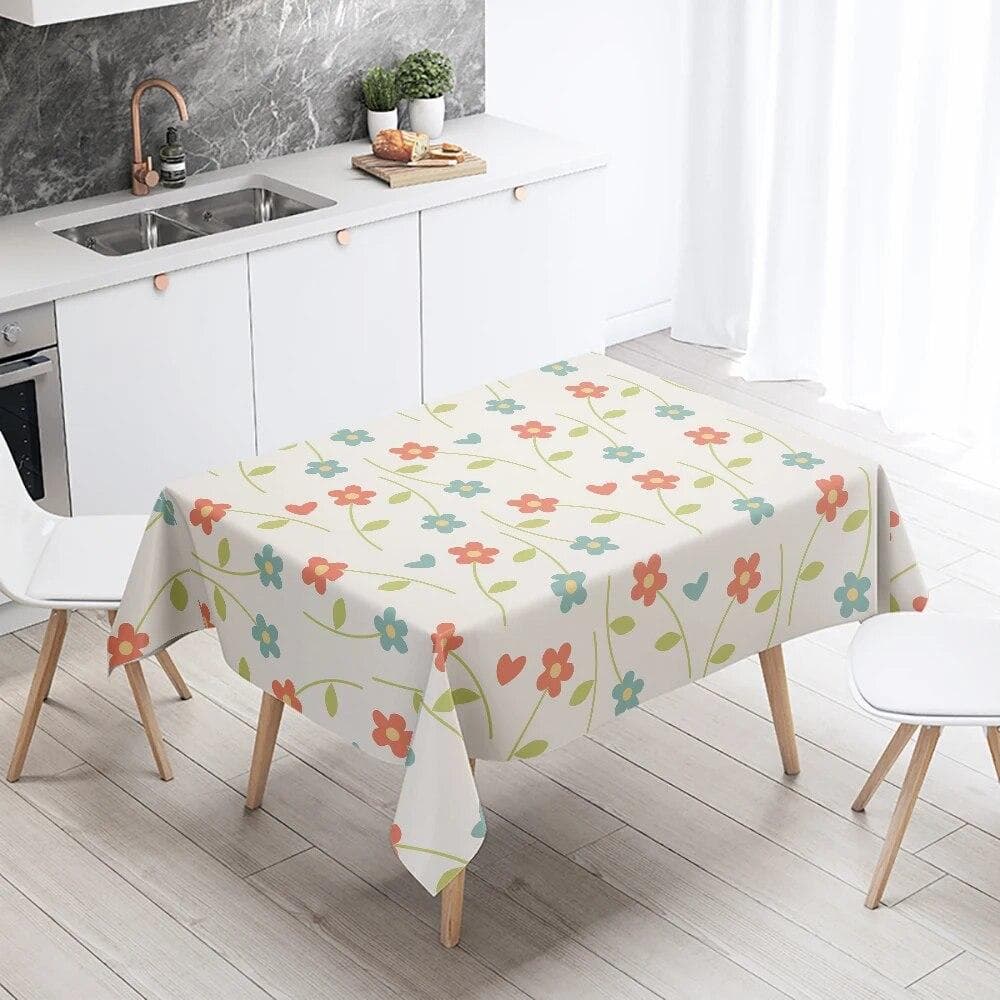 Cute Cat Tablecloth Plant Animal Print Rectangular  Waterproof and Oilproof Restaurant Table Kitchen Home Decoration 40x70cm