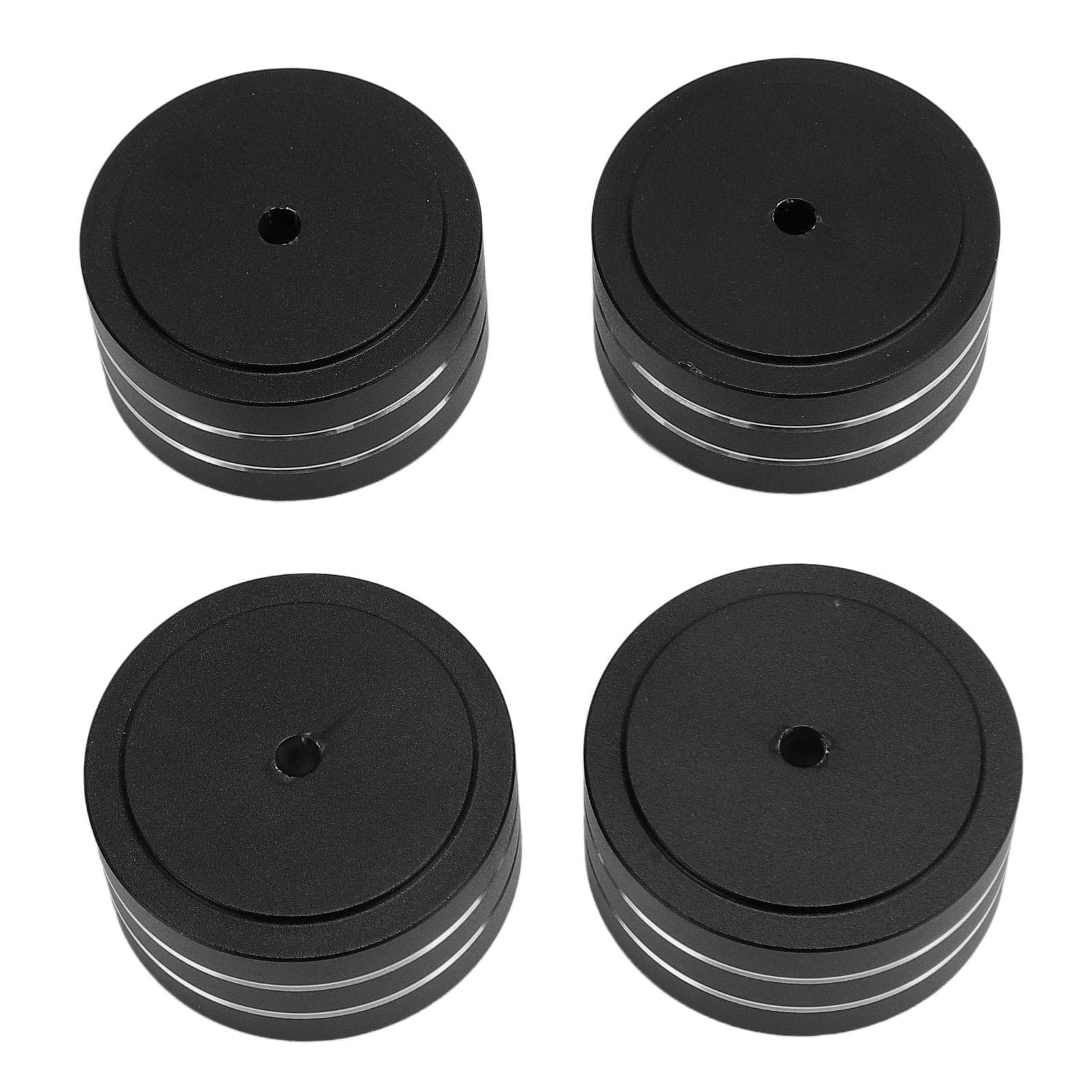 4pcs Speaker Isolation Feet Reduce Vibration Aluminium Alloy Feet Spikes for Amplifier CD DVD black