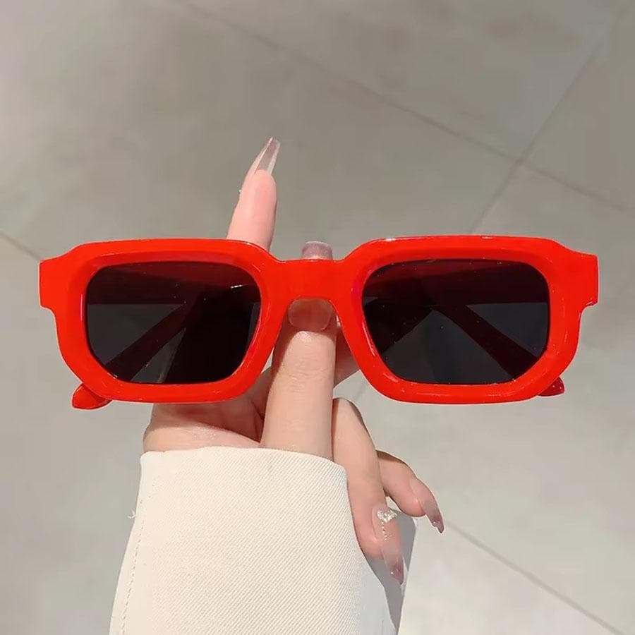 6PCS Women Vintage Rectangle Sunglasses Fashion Retro UV400 Luxury Brand Design Eyewear Men Goggle