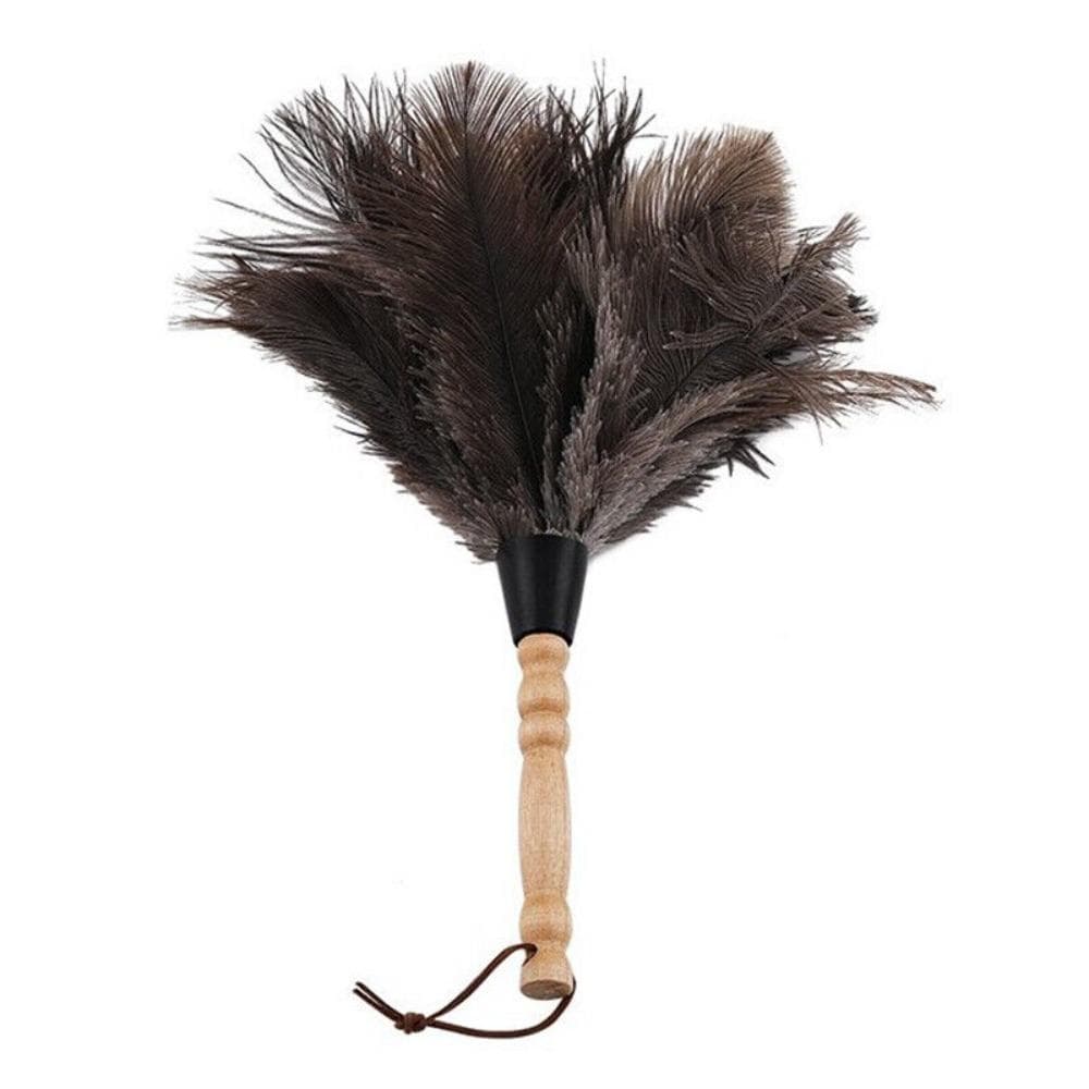 Car Clean Feather Duster Cleaner Wooden Hand Household Ostrich Feather Fur Brush Duster Dust Removal Ostrich Feather Brush white