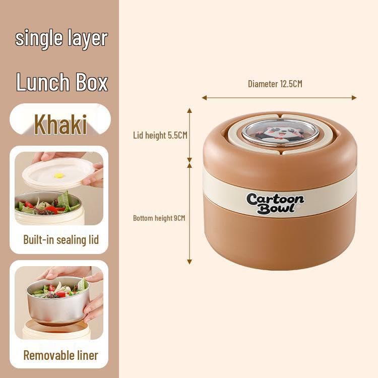 Stainless Steel Leak-Proof Bento Box with Silicone Seal Lid for Office Workers Food Grade 304