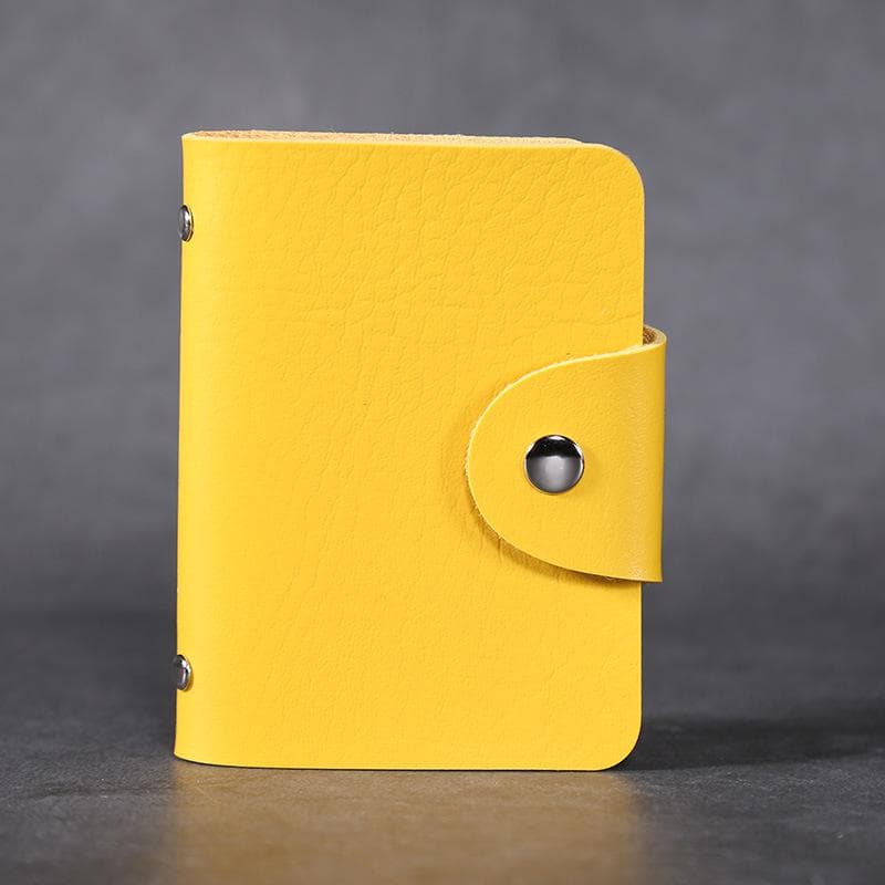 PU Leather Function 24 Bits Card Case Business Card Holder Men Women Credit Passport Card Bag ID Passport Card Wallets yellow