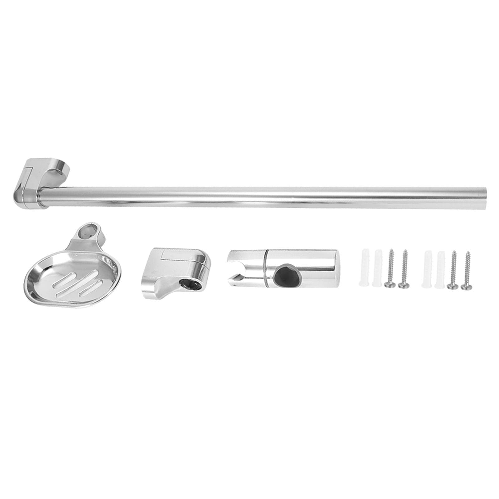 Stainless Steel Lifting Handhold Shower Head Holder Bracket with Soap Box G1/2 white