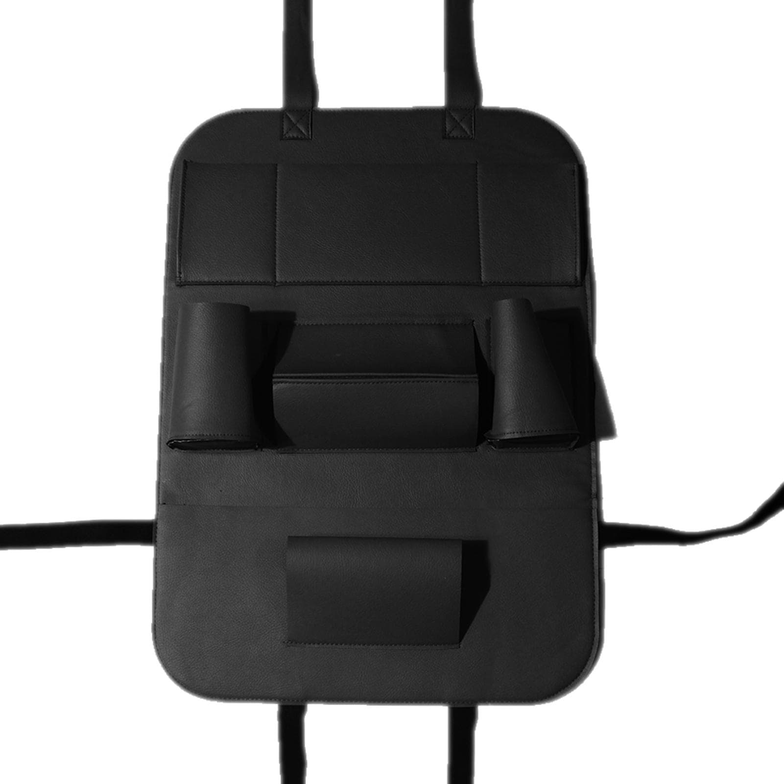Pu Leather Car Seat Back Organizer Backseat Storage Box Black black