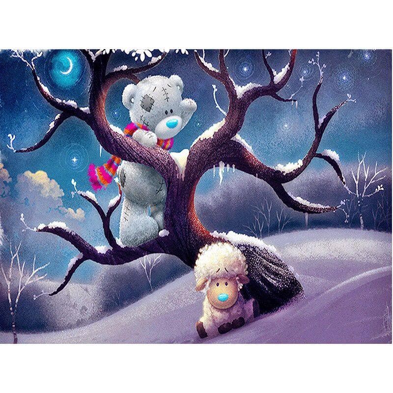 DIY Diamond Embroidery Cartoon Bear Full round Diamond Painting Cross Stitch 20X30CM
