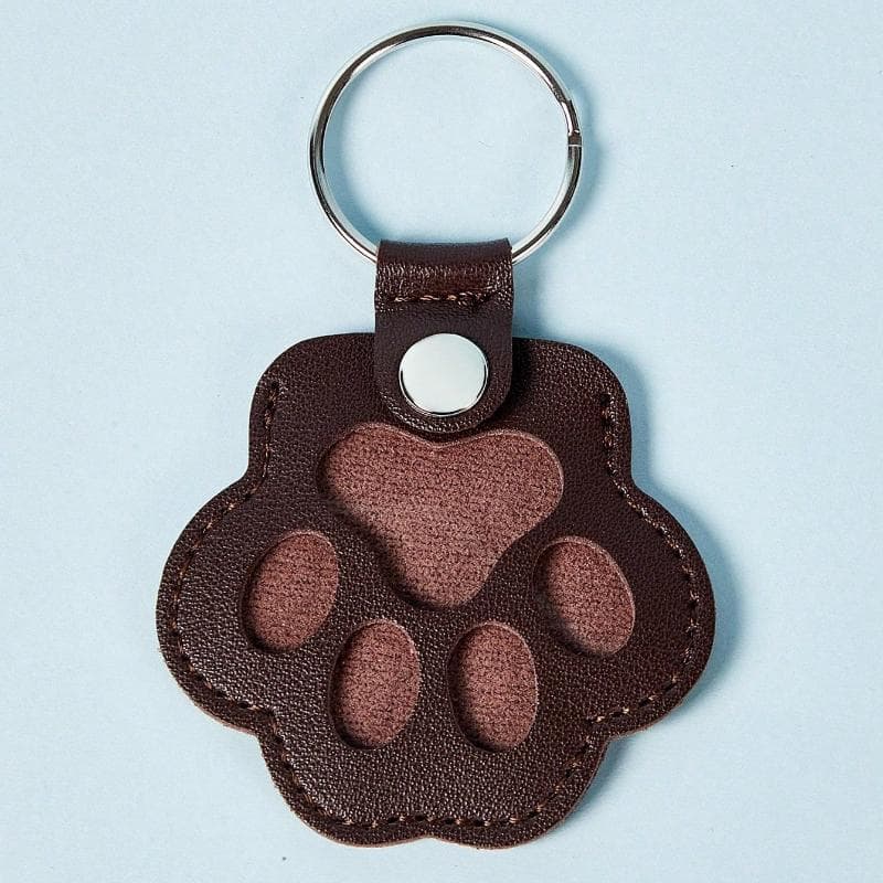 Pet Lost Hair Storage Keychain, Cat and Dog Hair Storage Bag, Leather Pet Hair Charm Bag Deep coffee