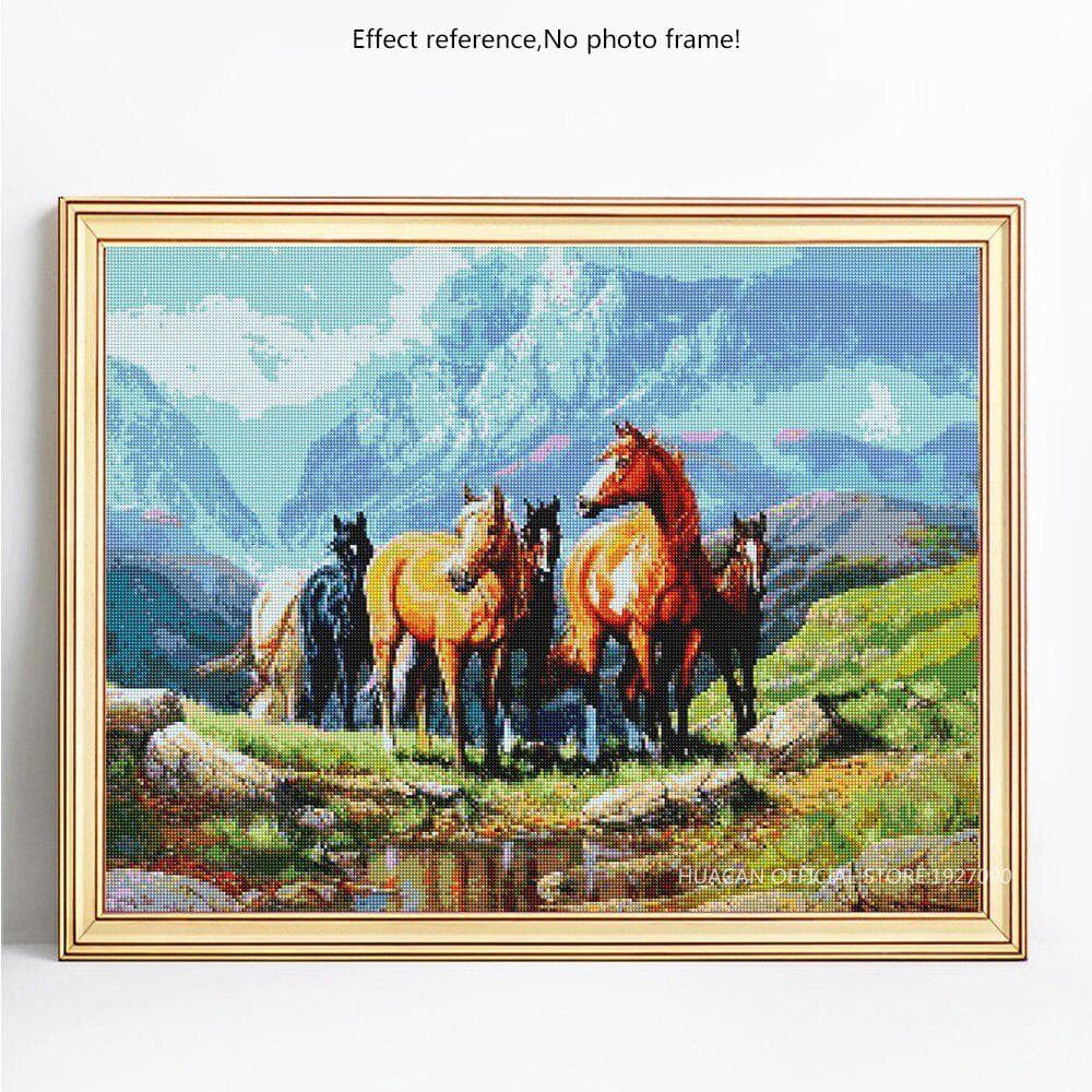 Diamond Painting Full Display Animal Horse Embroidery Sale Picture Of Rhinestone Diamond 20X30