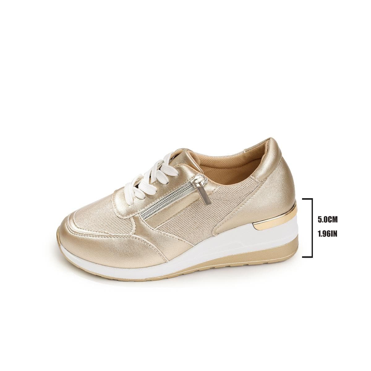 New Women Shoes Hot Sale Women's Sneakers Comfort Light Soft Running Sneakers Lady Vulcanize Shoes Plus Size 37-44 Zapatos 40 gold