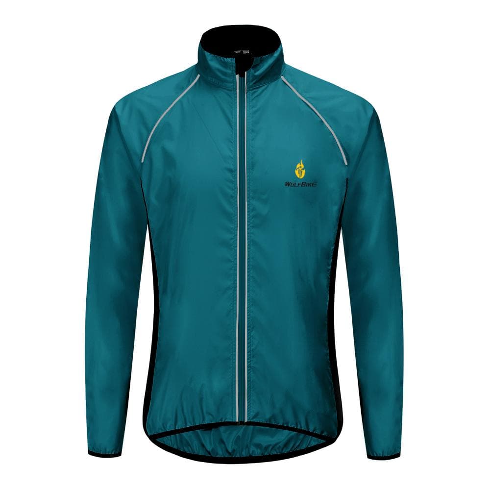 Mens Cycling Jacket Windproof Water Resistant Bike Bicycle Riding Jersey Tops M blue