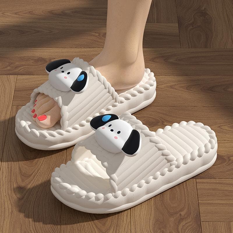 Cute Couple Pillow Slippers Female Summer Wear Bathroom Bath Non-slip Indoor Home Eva Thick Bottom Sandals 36-37 white