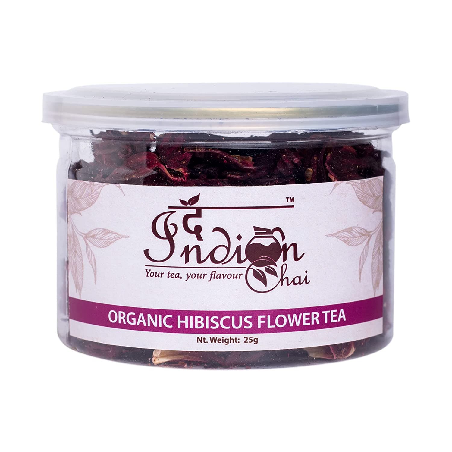 Hibiscus flower tea (25 g), Organic Hibiscus Flower Tea, Indian Chai