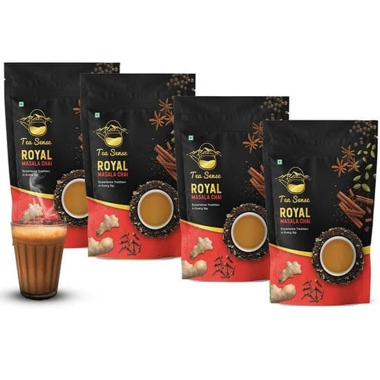 TEA SENSE Royal Masala Chai | 800 g | Strong & Kadak | Assam CTC, Ginger, Cardamom, Clove, Cinnamon, Black Pepper, Star Anise | Chaipatti