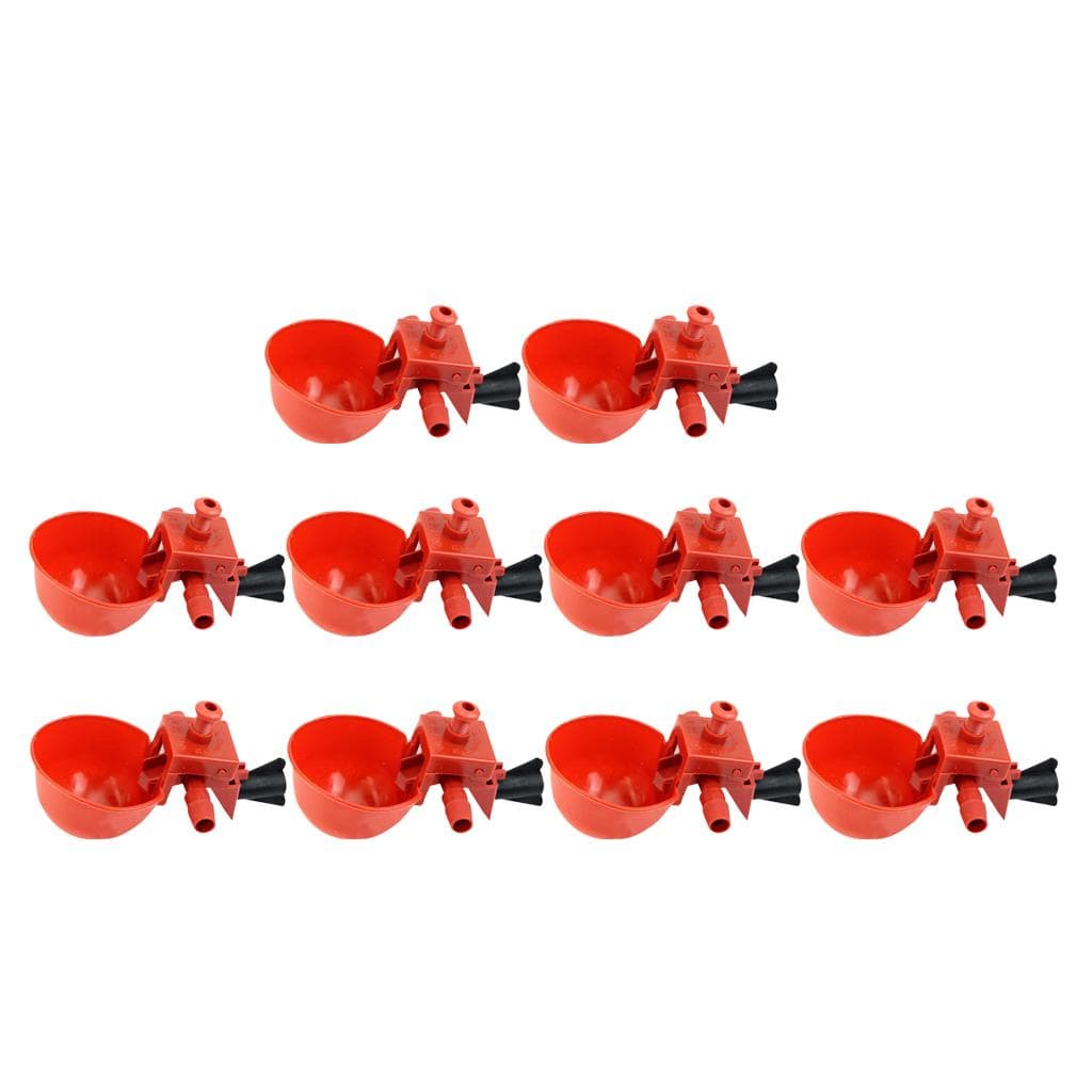 10 Pack Poultry Water Drinking Cups Plastic Chicken Hen Automatic Drinker 6.5X4CM