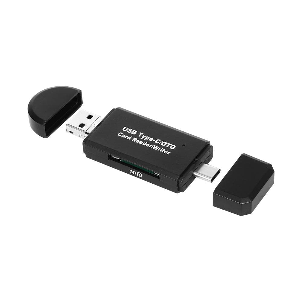 High-speed USB Micro USB Type-C/OTG Card Reader Writer TF SD Card Writer 3 In 1 OTG Card Reader for black