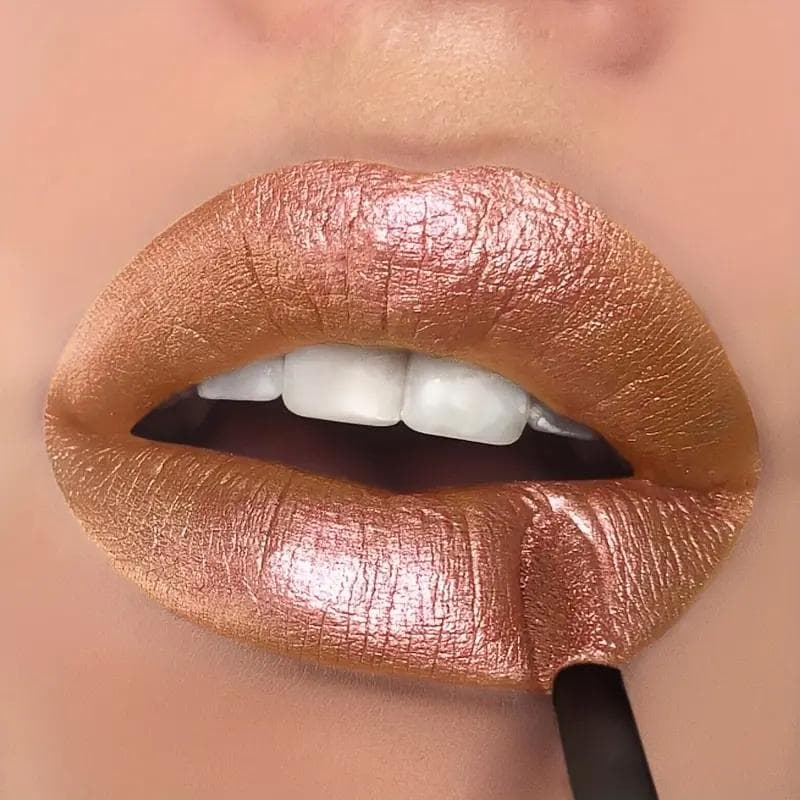 Pearlescent Lipstick Long-lasting Highly Pigmented Lip Gloss Matte Liquid Lip Glaze Non-stick Cup Red Easy To Color Lipstick for Women's Daily Makeup 10#