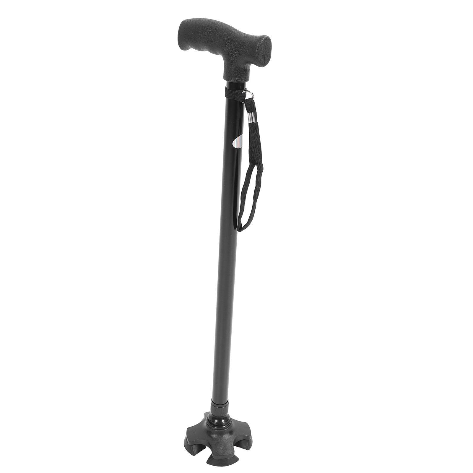 Quad Cane Adjustable Height Anti Slip Lightweight Retractable Senior Walking Stick with 4 Pronged