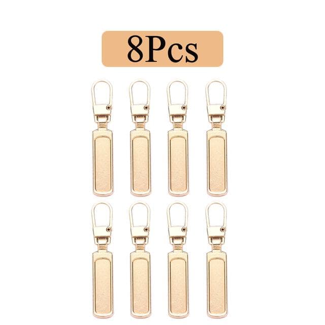 Detachable Zipper Puller Replacement Tab Zipper Sliders Head Repair Kit for Suitcases Luggage Backpacks Purses Handbags Coat 8PC gold