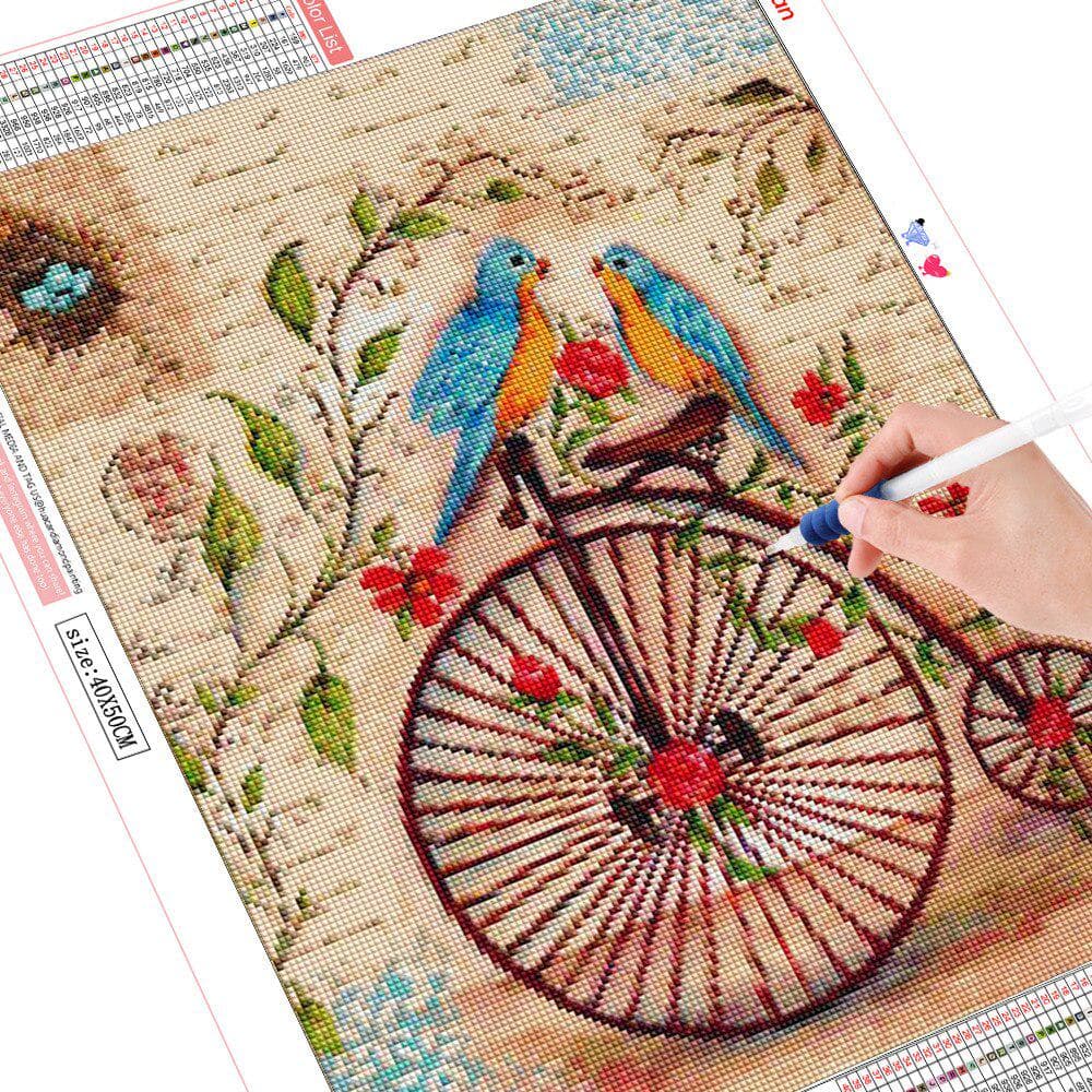 Diamond Painting Cross Stitch Bird Diamond Embroidery Display Animal Mosaic Full Round Rhinestone 20X30