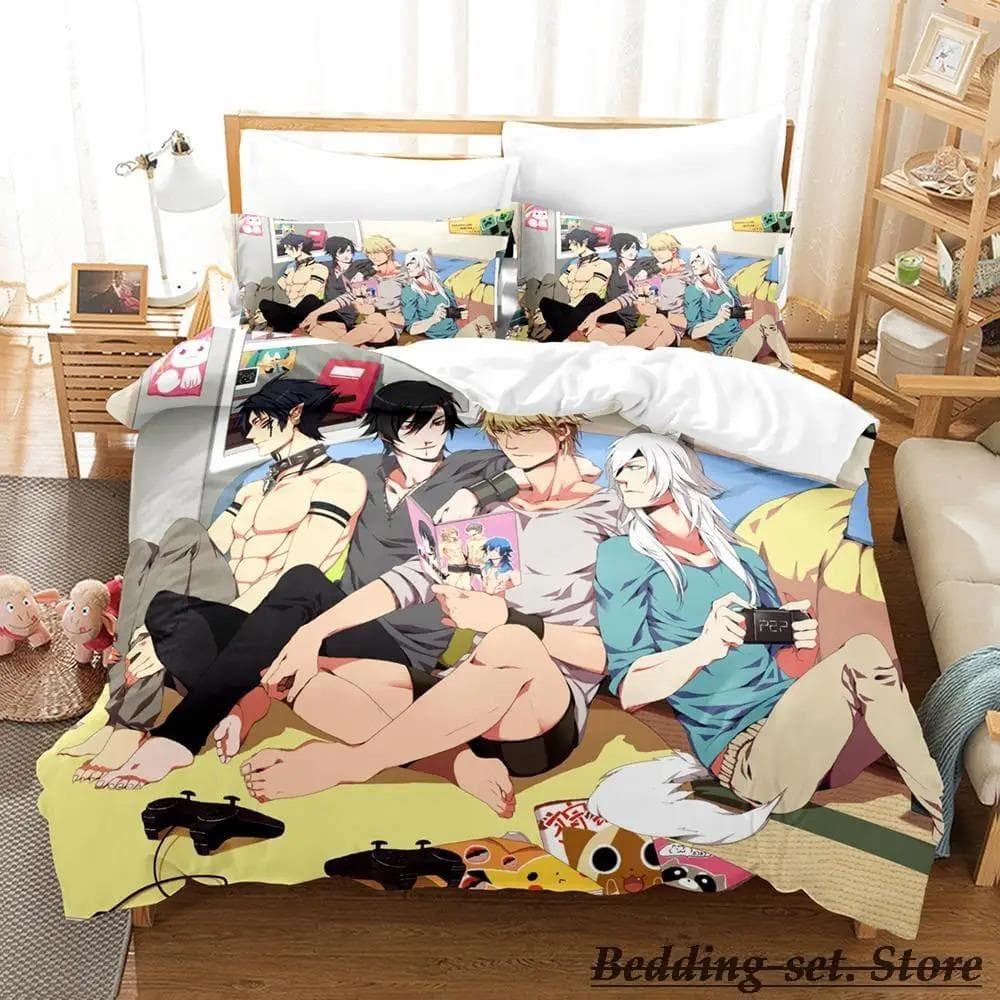 New DRAMAtical Murder Bedding Set Cartoon Anime three-piece set Adult Kid Bedroom Duvetcover Sets 3D Kawaii letto matrimoniale 70x133cm 2pcs