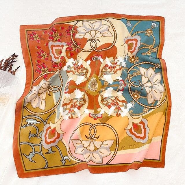 Print Square Silk Scarf Women Fashion Satin Bandana Lady Shawl And Wrap Headband Bag Scarves Hair Band Neckerchief Female Hijab