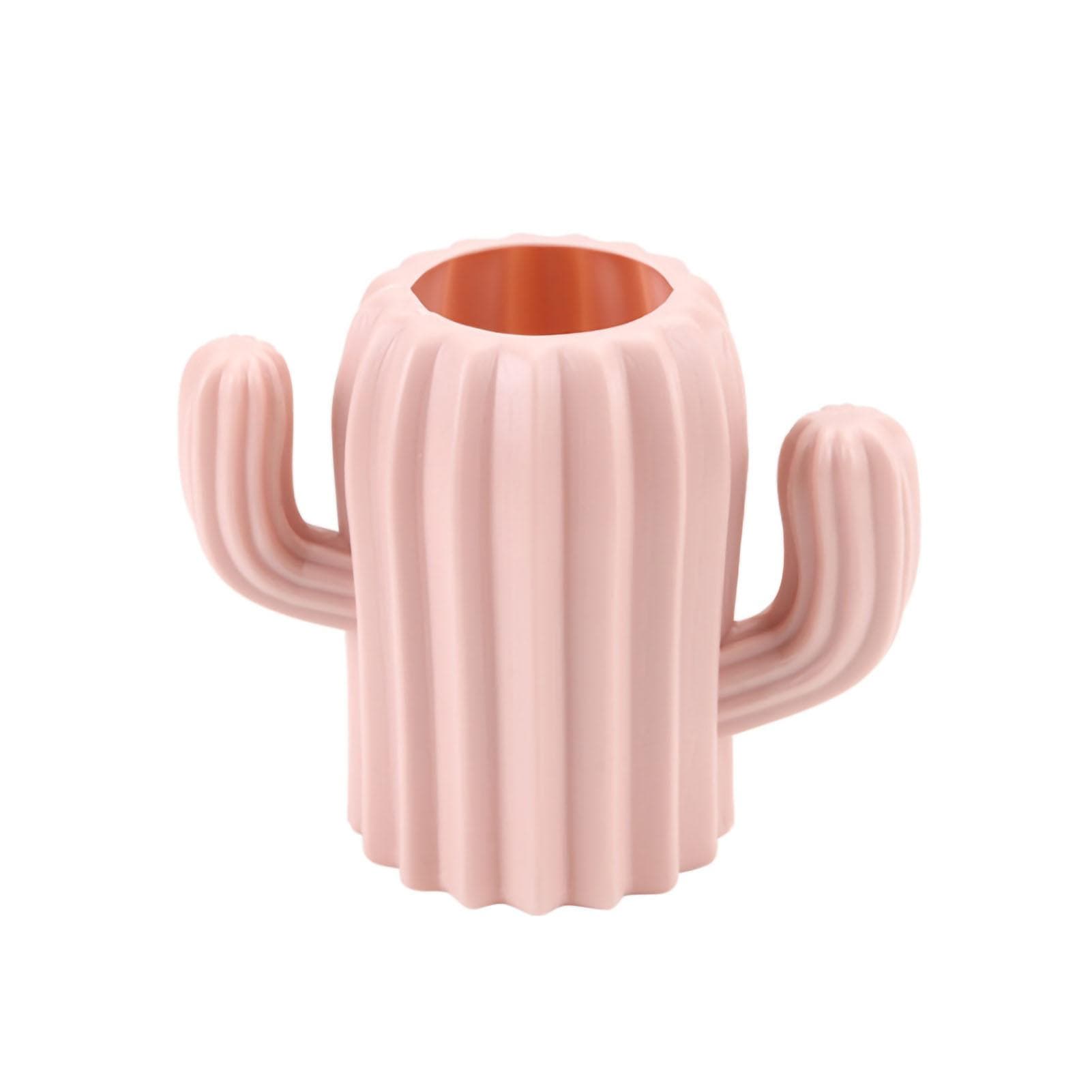 Cactus Shaped Vase Matt Surfaces Scandinavian Style Imitation Glaze Vase for Home Decoration Gifts pink