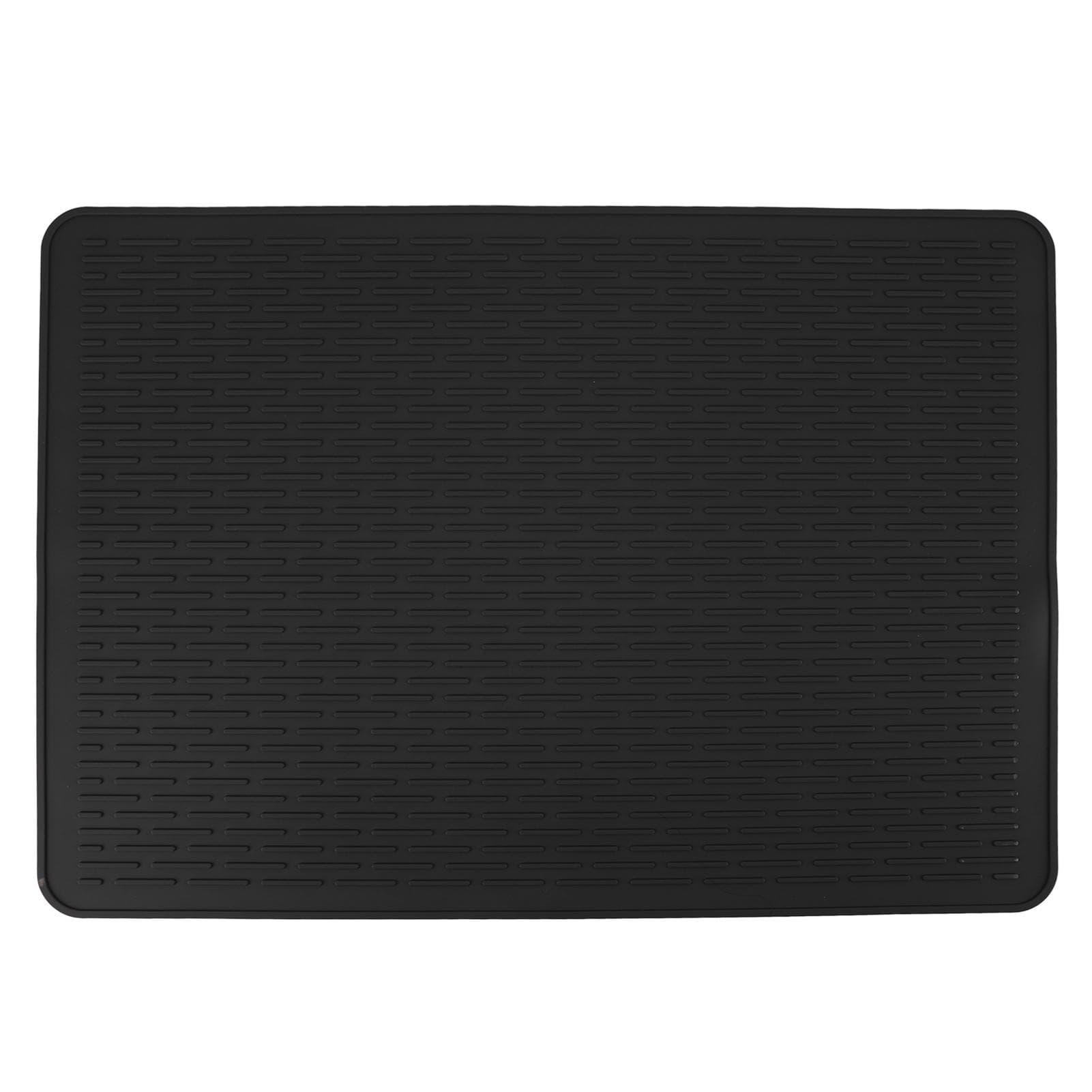 Dish Drying Mat Silicone Non Slip Heat Resistant Hot Pot Dish Pad for Kitchen Counter Table Under black
