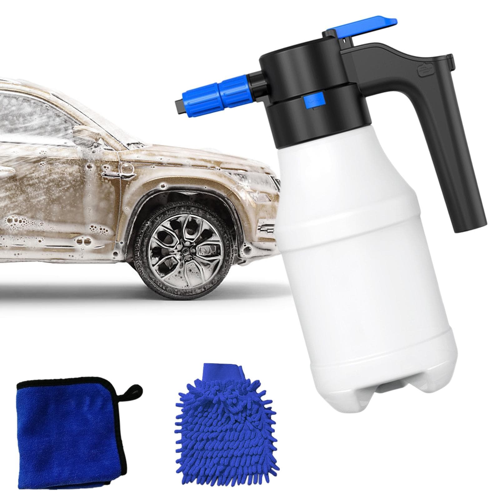 Electric Foam Sprayer 1.5L Electric Foam Cannon TypeC Charging for Car Washing Kitchen Cleaning white