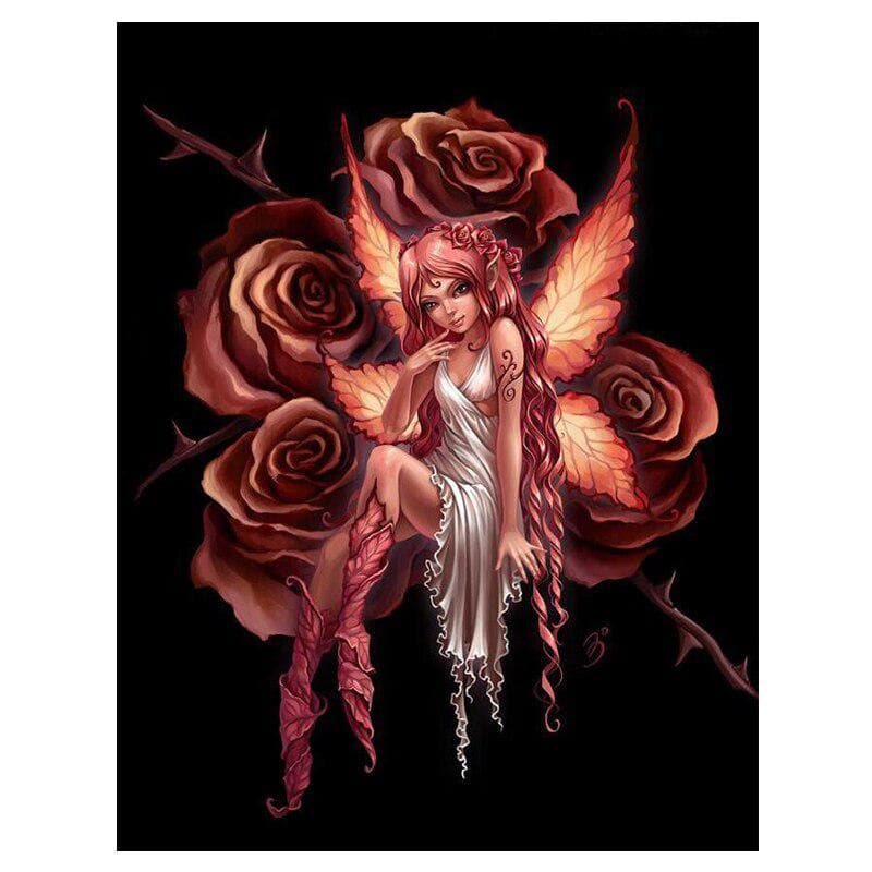 Rose Butterfly Diamond Painting Cross Stitch Needlework Full Round Diy Diamond Embroidery 20X30CM