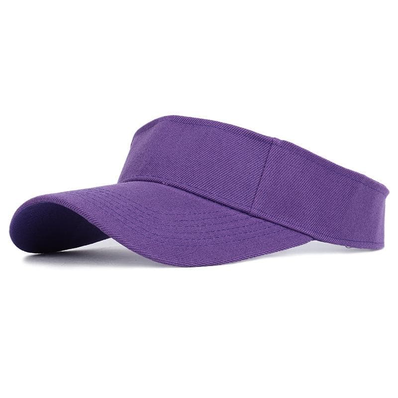 Summer Sun Hats Men Women Cotton Adjustable Visor UV Protection Top Empty Solid Sport Tennis Golf Running Sunscreen Baseball Cap Adjustable purple