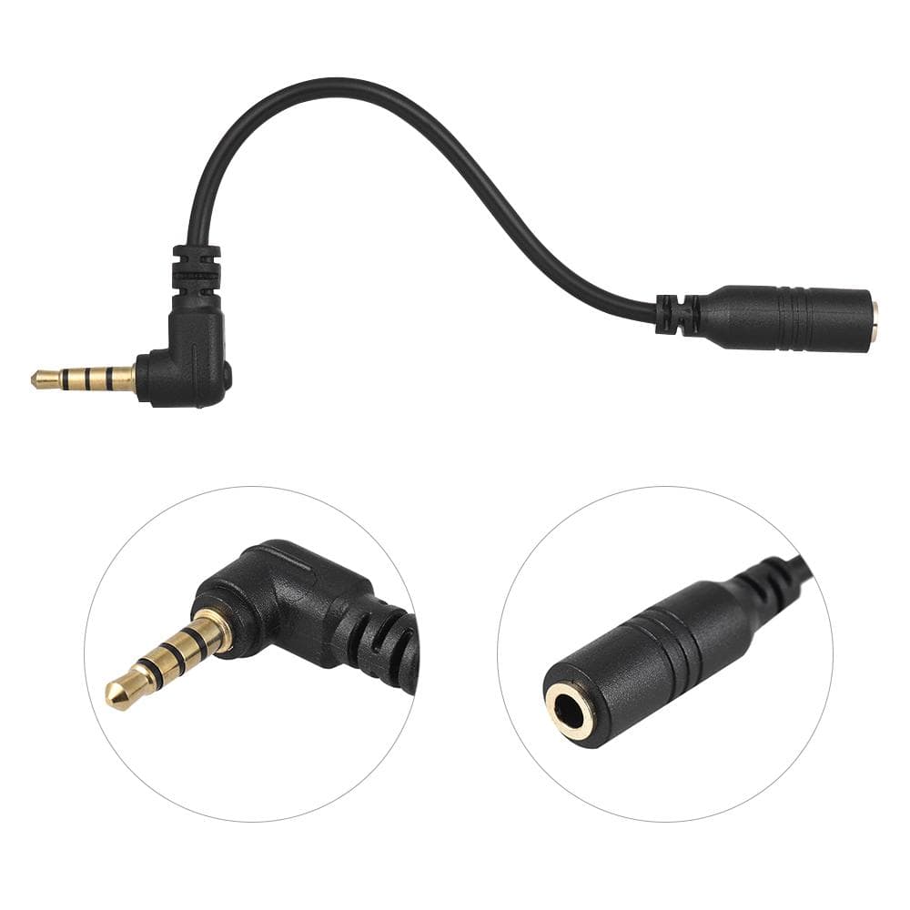 Andoer EY-S04 3.5mm 3 Pole TRS Female to 4 Pole TRRS Male Microphone Adapter Cable Audio Stereo Mic Converter for Smartphone