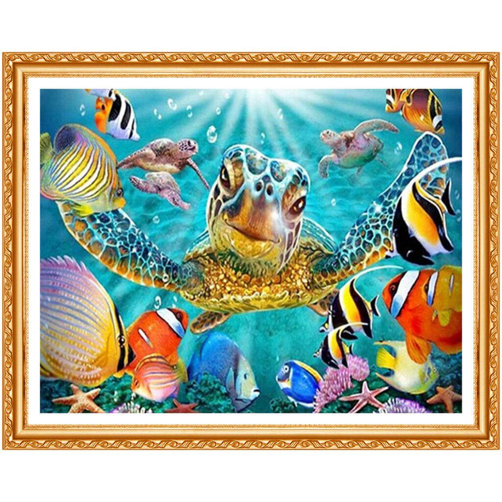 5D Diamond Painting,Diamond ,3d Pattern Sea Turtle Goldfish Canvas Painting Wall Art Picture Gifts 20X30CM