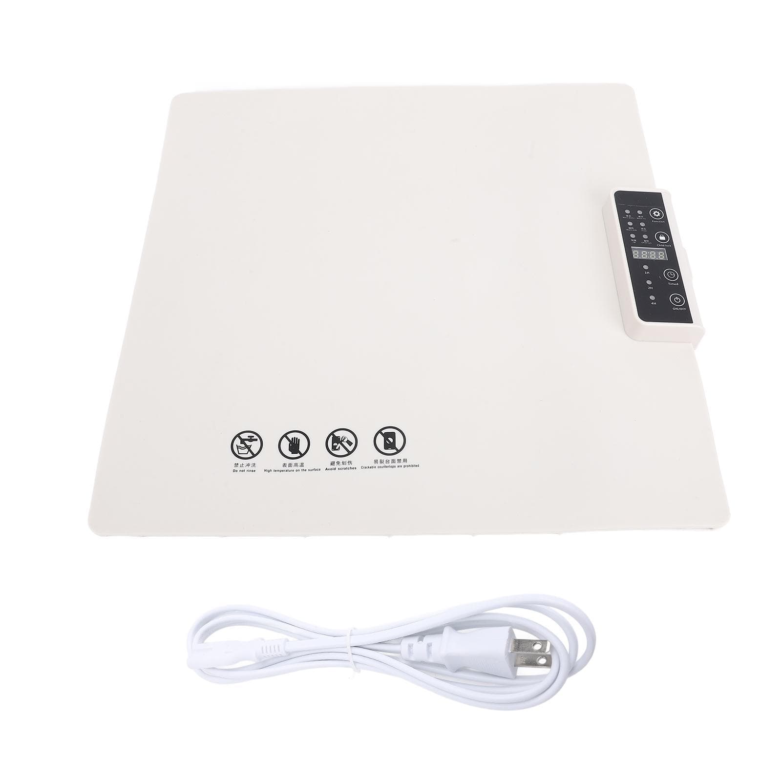 Electric Warming Tray Rollable Full Surface Heating with 5 Temperature Settings 1H 2H 4H Timer US Plug white
