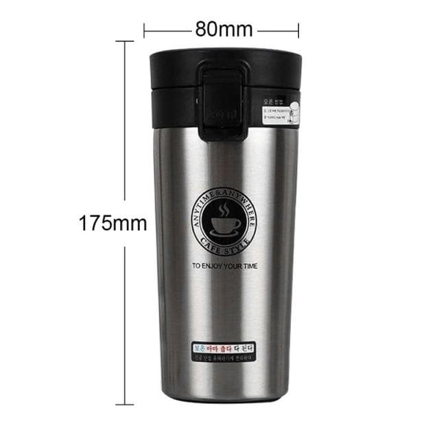 Thermos Coffee Mug Double Wall Stainless Steel Tumbler Vacuum Flask Bottle Thermo Tea Mug Travel Thermos Mug Thermocup 380ml gray