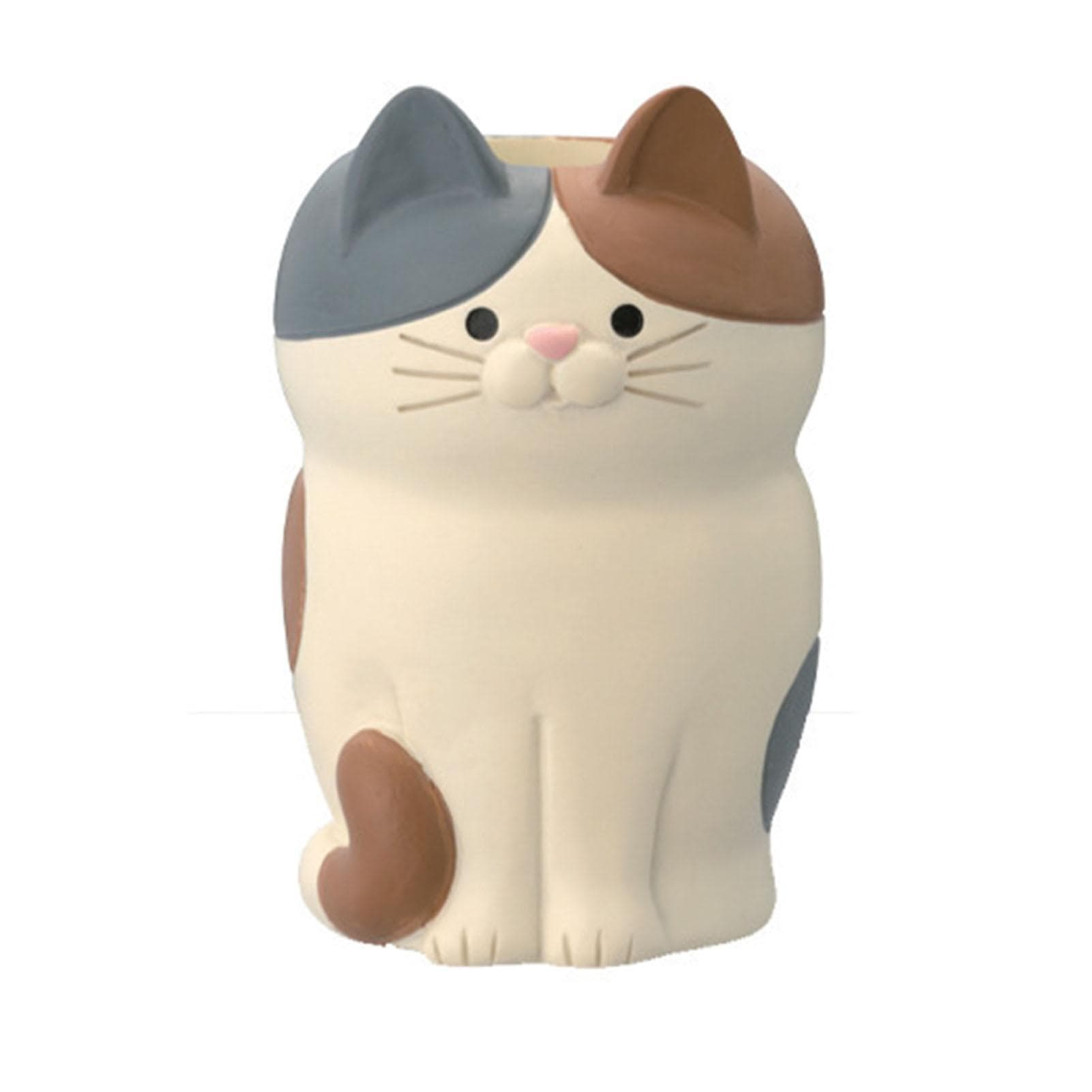 Cat Ornament Multifunctional Phone Tablet Glasses Pen Holder Desk Decoration for Home Squat Tri