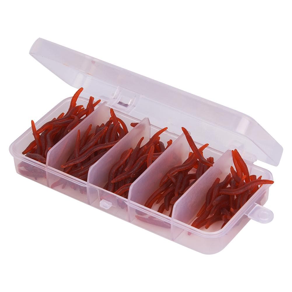 T0043 150PCS Silicone 4cm Multicolor Worm Soft Fishing Lures Lifelike Grub Baits Fish Tackle