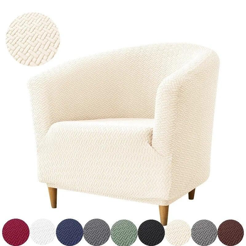 Jacquard Elastic Tub Chair Cover Spandex Club Sofa Covers Stretch Single Armchair Sofa Slipcovers for Living Room Bar Home Decor 1pcs