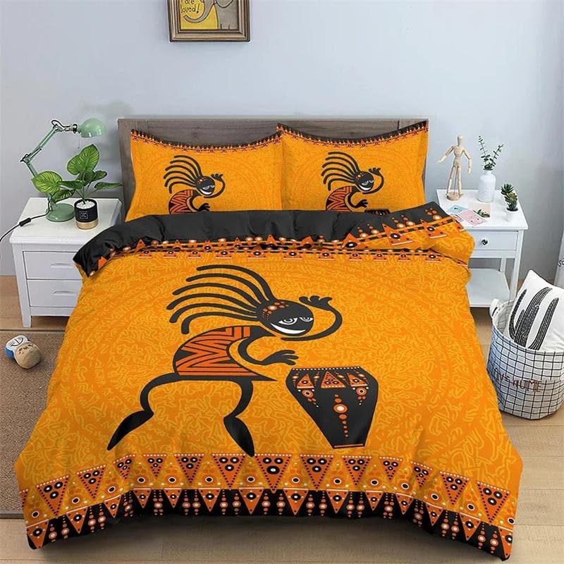 Ethnic Dancing Bedding Set Beautiful Woman Profile Duvet Cover Set Pillowcase 2/3 PCS King Queen Size Comforter Cover Bed Set 135X200cm
