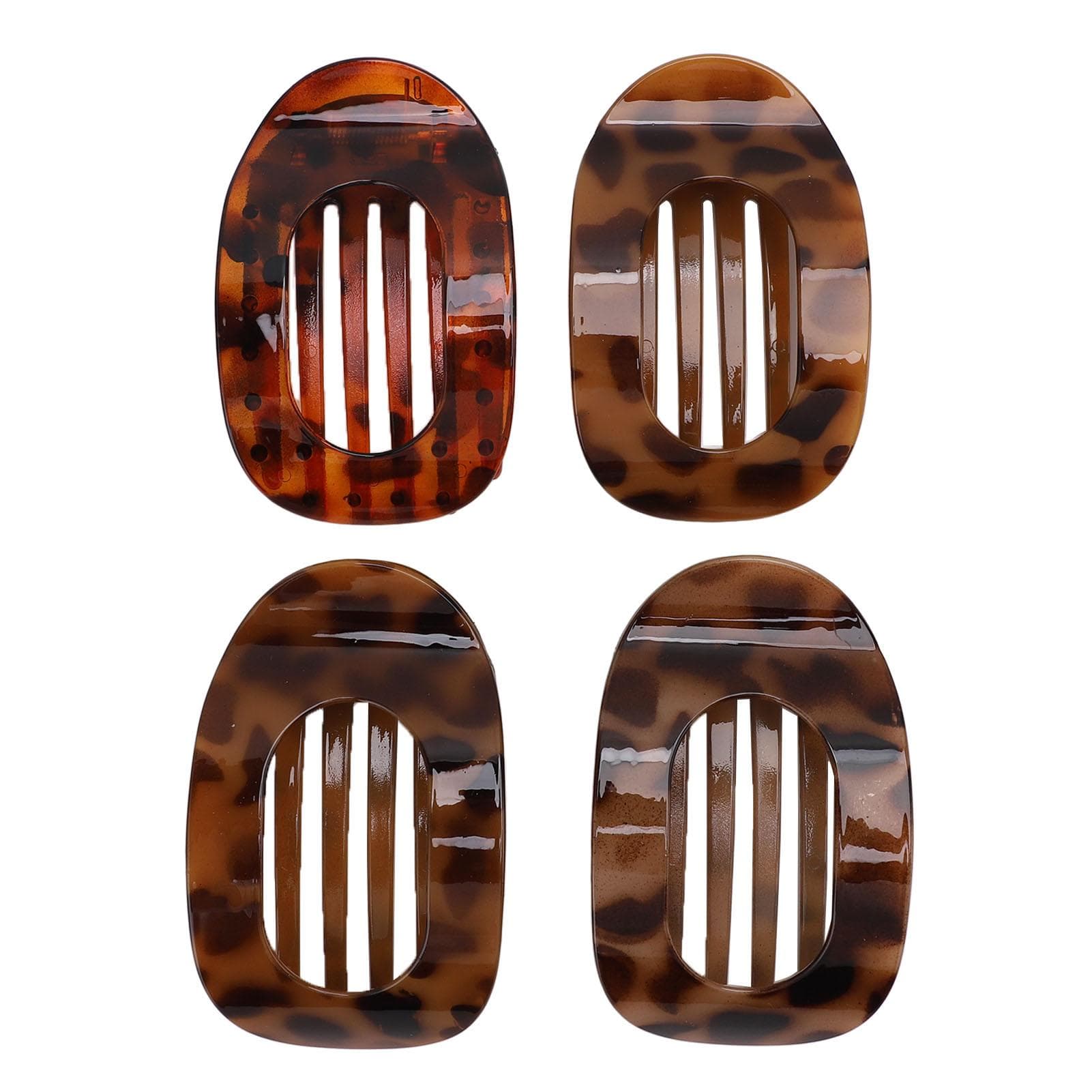 4Pcs Flat Hair Clips for Thin Thick Hair Women Girls Plastic Curved Round Lay Down Claw Clip