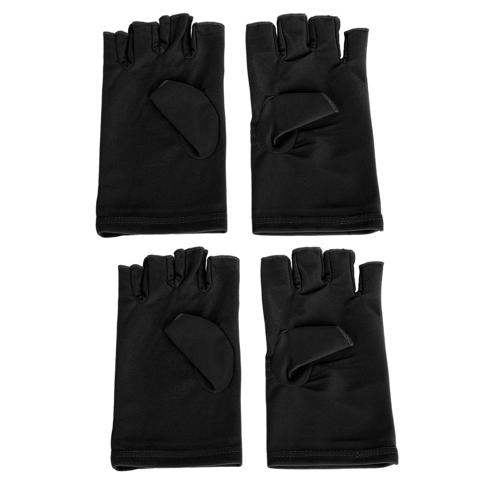 UV Gloves Prevent Skin Aging Fingerless Breathable Manicure Protection Gloves for Nail Curling black