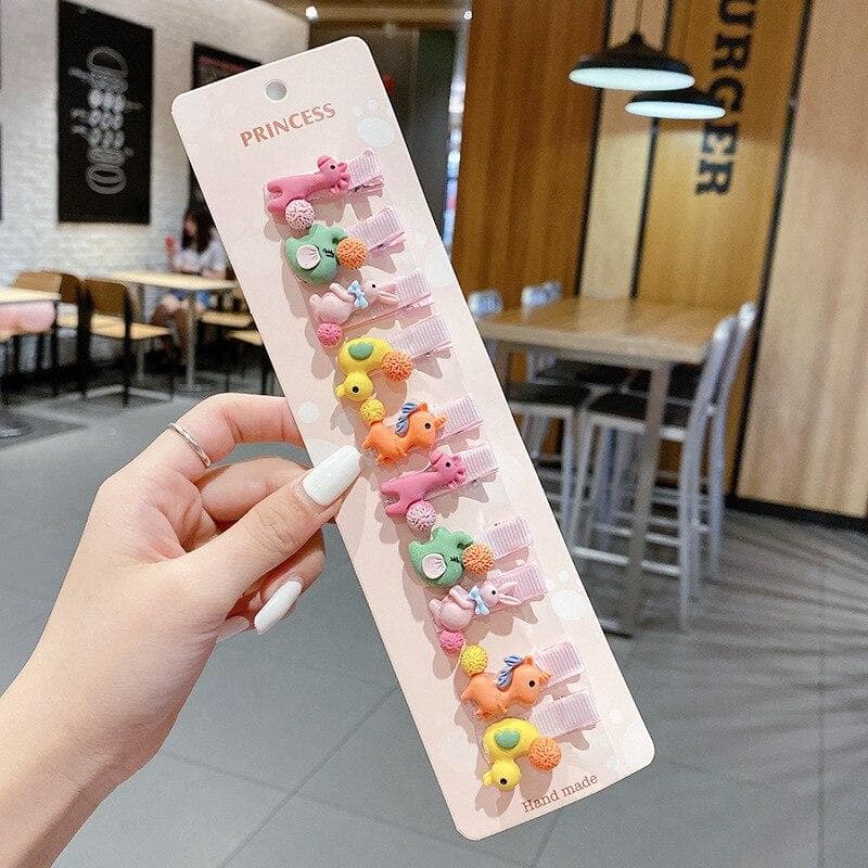 Children Hairpin Fruit Hair Clips Baby Side Bangs Clip for Kawaii Girls Headdress Hair Accessories Baby Bows 10 PCS 2021 New china pink