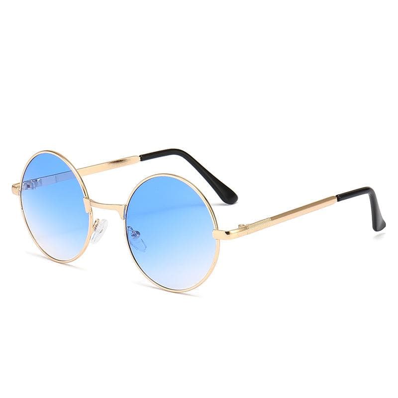 Retro Round Metal Frame Sunglasses UV400 for Men Women Unisex Designer Driving Fishing Glasses 1PC