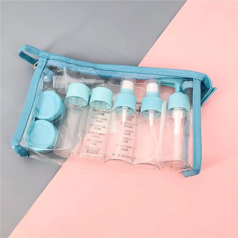 10 Pcs/Set Professional Portable Travel Cosmetic Bottle Points Bottling Sets Plastic Material Refillable Travel Cosmetic Bottle