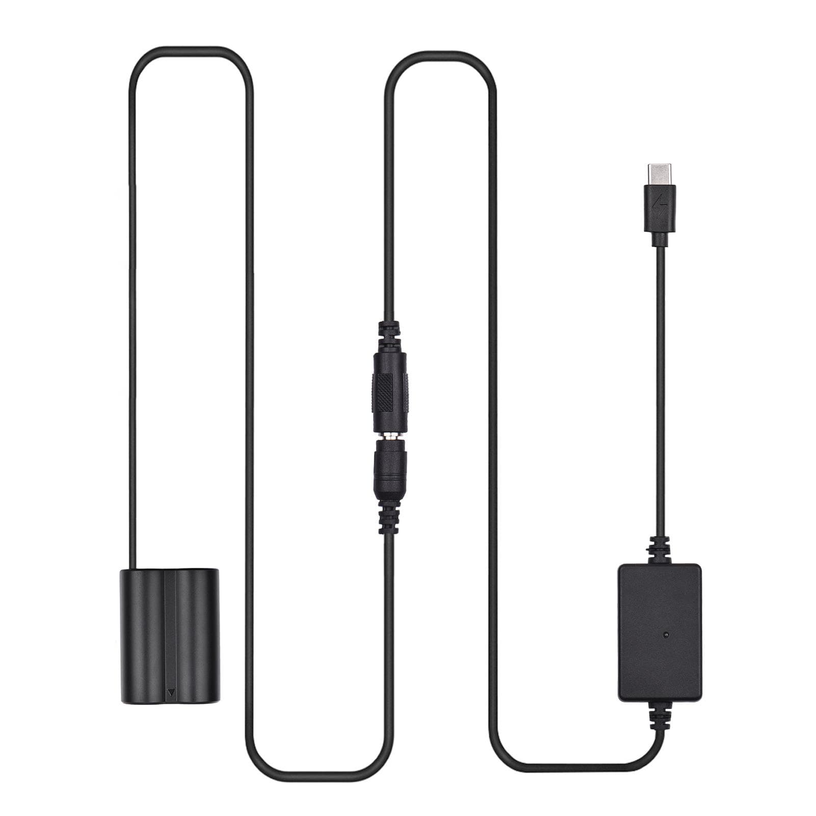 PD USB Type-C Cable to NP-W235 Dummy Battery DC Coupler Replacement for Fujifilm X-T4 black